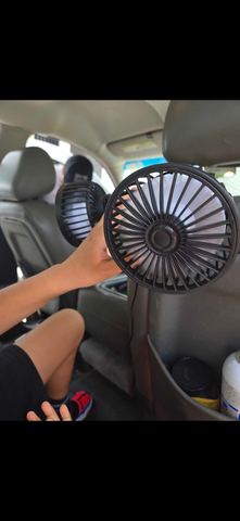 Customer photo for BOGO Dual-Head Car Fan with Desktop Base