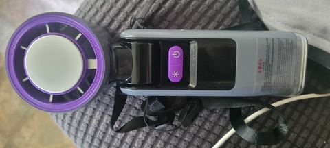 Customer photo for BOGO Handheld Cooling Fan, 5-Speed 4000mAh Rechargeable