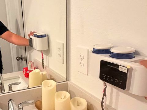 Customer photo for Wall Mounted Toothbrush Holder Sterilizer BOGO Bundle