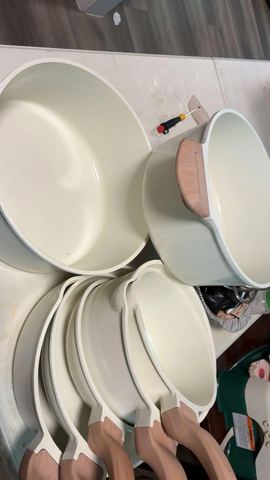 Customer photo for 25-Piece Ceramic Granite Cookware Set