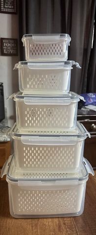 Customer photo for 5-Piece Fridge Organizer Containers - 2 Sets