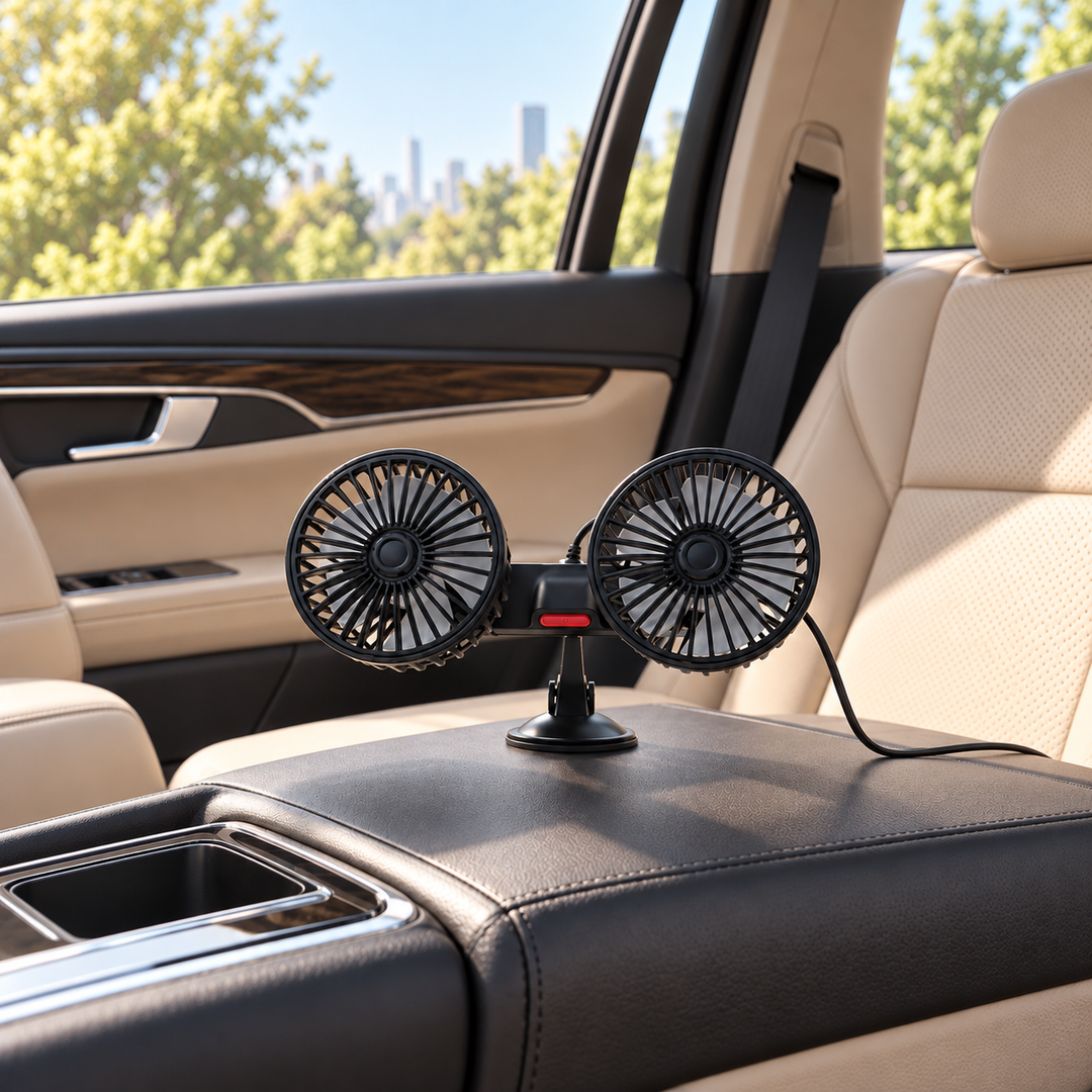 dual head car fan with desktop base buy one get one free
