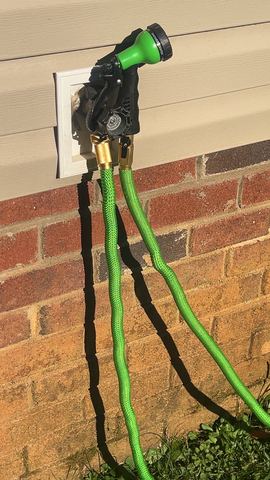 Customer photo for 100FT Heavy Duty Expandable Garden Water Hose 4-Pack