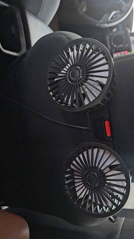 Customer photo for BOGO Dual-Head Car Fan with Desktop Base