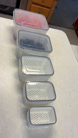 Customer photo for 5-Piece Fridge Organizer Containers - 2 Sets