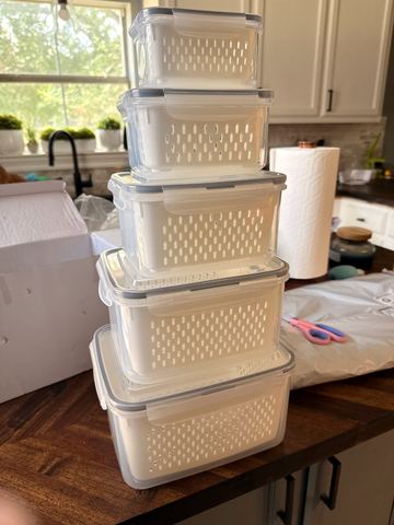 Customer photo for 5-Piece Fridge Organizer Containers - 2 Sets