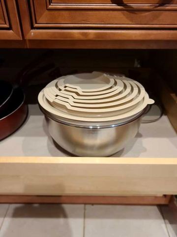 Customer photo for Stainless Steel Mixing Bowl Set with Lids & Graters - 2 Sets