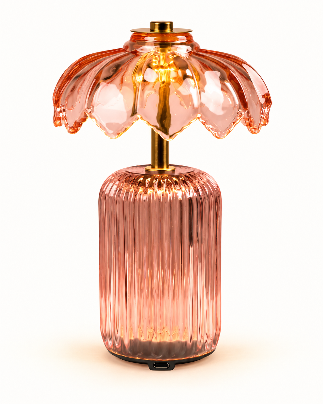 pink cordless flower crystal table lamp product detail