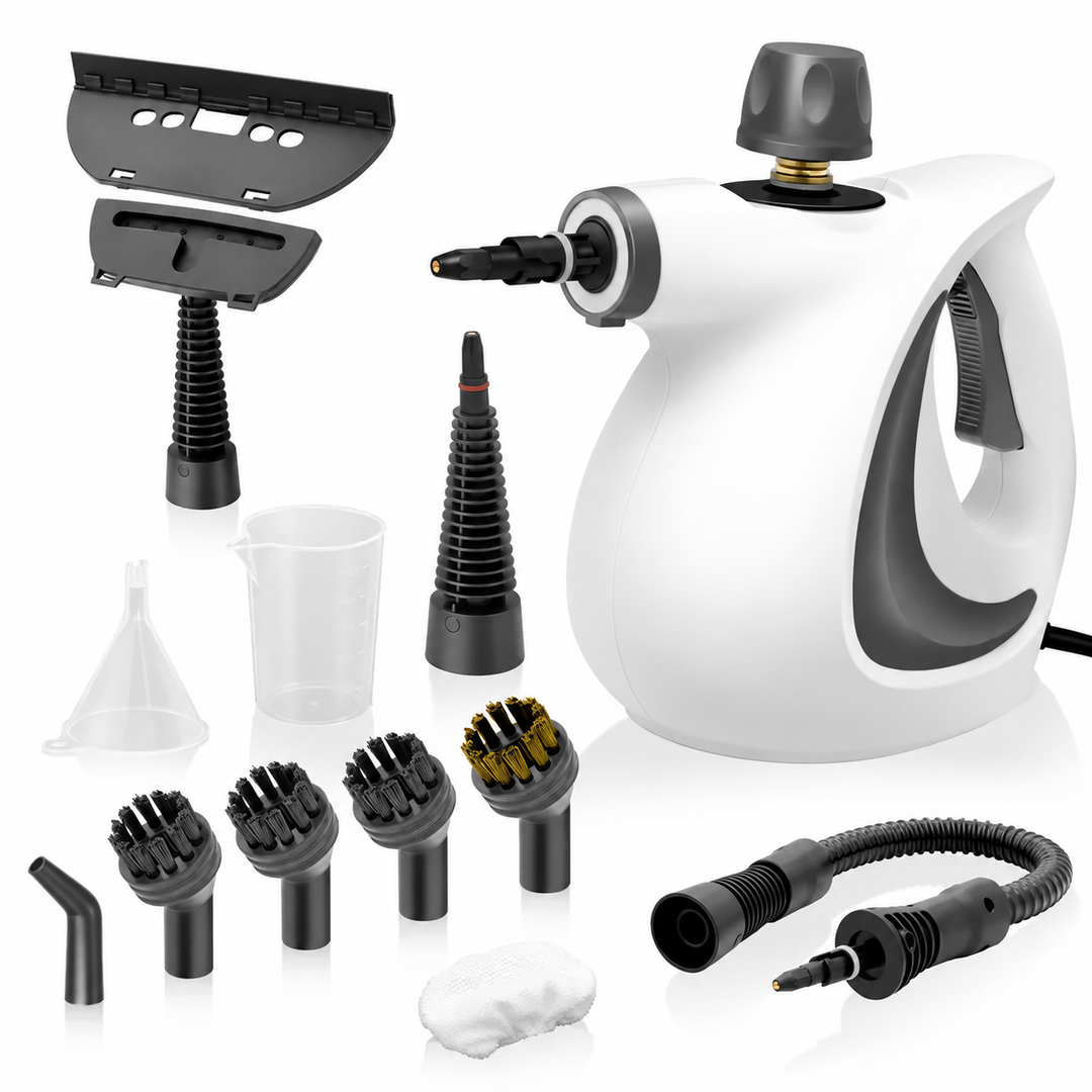 handheld steam cleaner kit with 12 accessories included