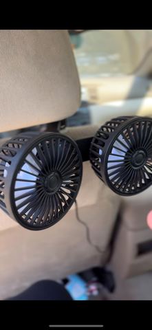 Customer photo for BOGO Dual-Head Car Fan with Desktop Base