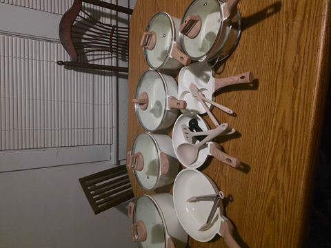 Customer photo for 25-Piece Ceramic Granite Cookware Set