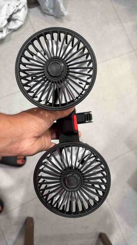 Customer photo for BOGO Dual-Head Car Fan with Desktop Base