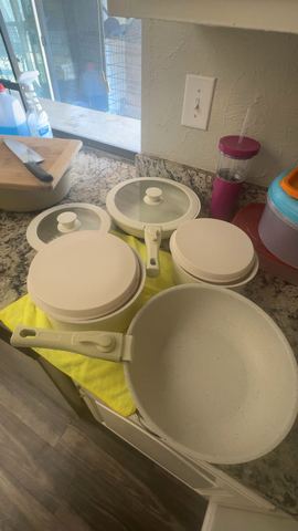 Customer photo for 25-Piece Ceramic Granite Cookware Set