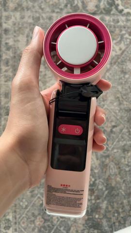 Customer photo for BOGO Handheld Cooling Fan, 5-Speed 4000mAh Rechargeable