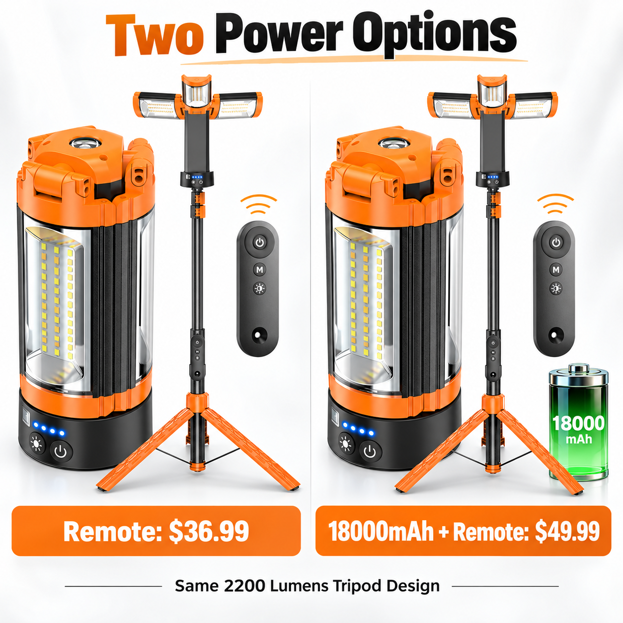 10000mAh remote camping lantern and 18000mAh remote camping lantern price choices
