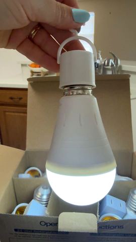 Customer photo for Rechargeable Emergency LED Light Bulbs 10-Pack
