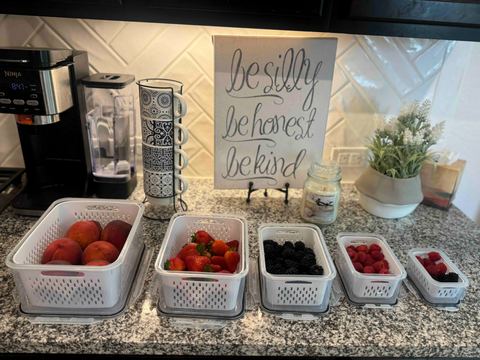 Customer photo for 5-Piece Fridge Organizer Containers - 2 Sets