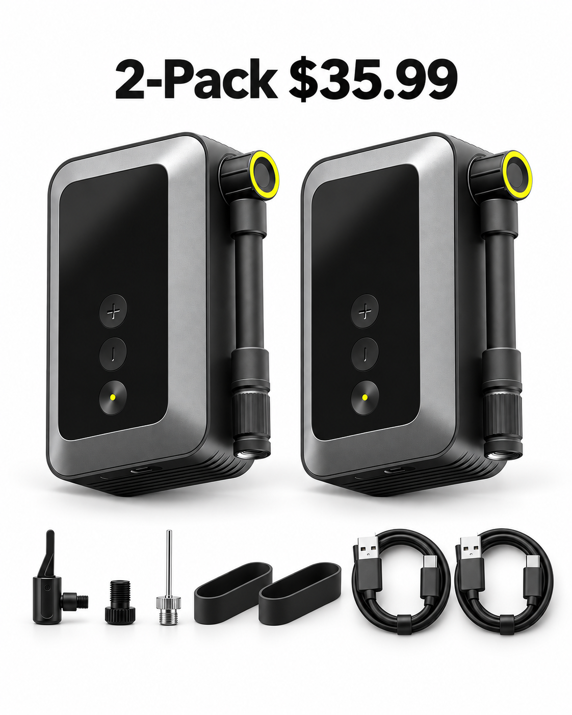 2-Pack mini 150PSI electric bike tire pumps bundle deal $35.99