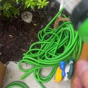 Customer photo for 100FT Heavy Duty Expandable Garden Water Hose 4-Pack