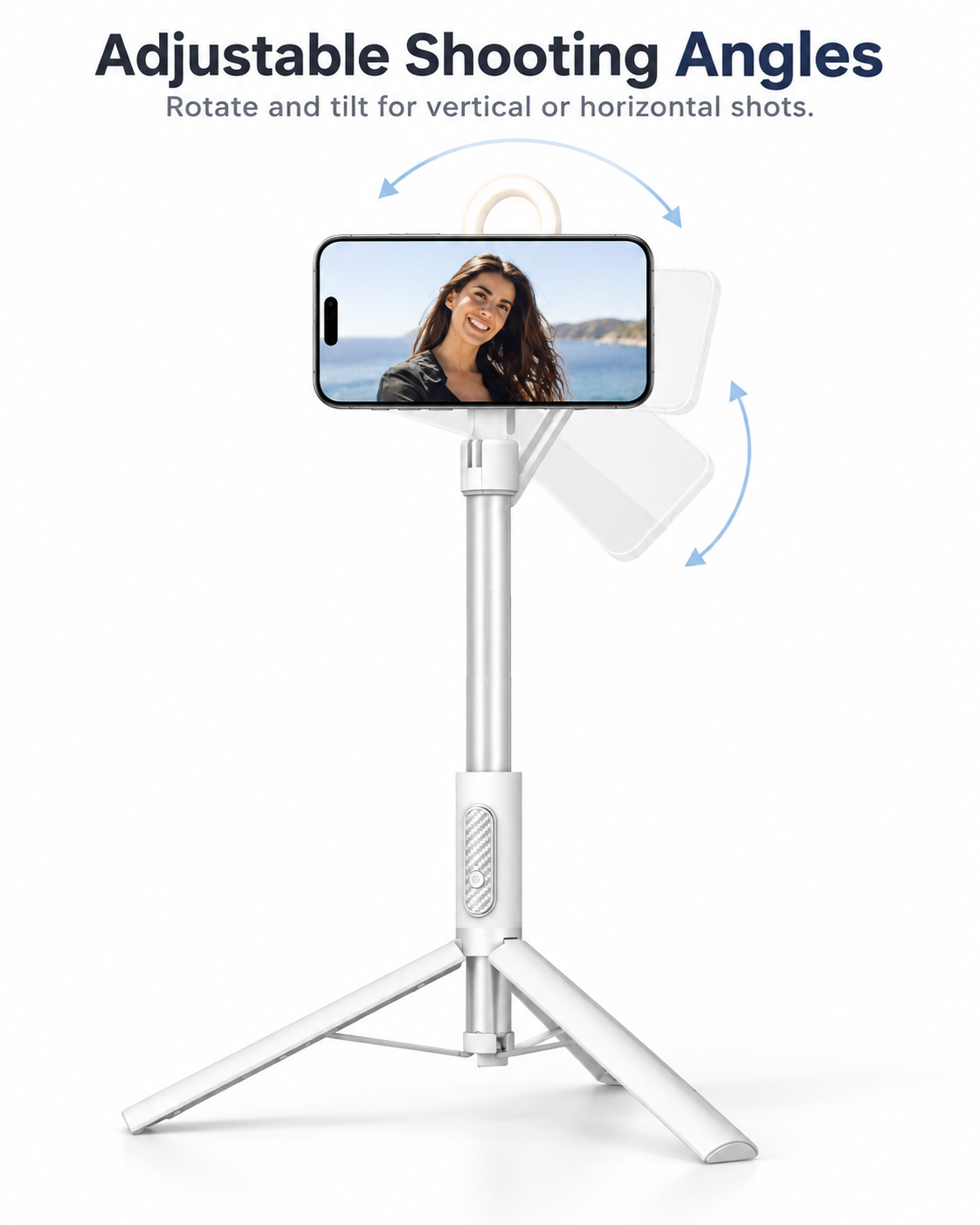 magnetic phone tripod adjustable vertical and horizontal shooting angles