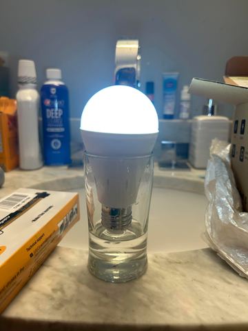 Customer photo for Rechargeable Emergency LED Light Bulbs 10-Pack