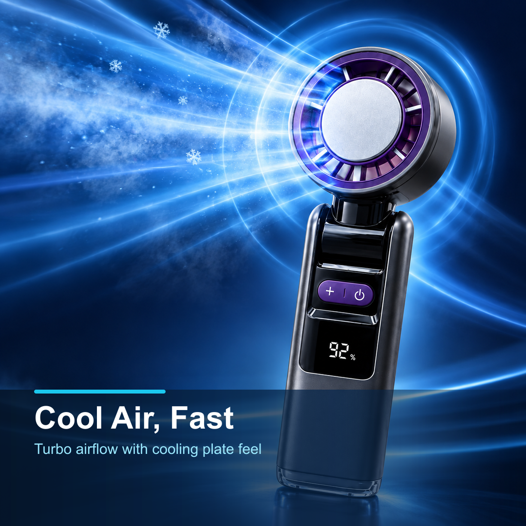 handheld fan cooling plate model close up