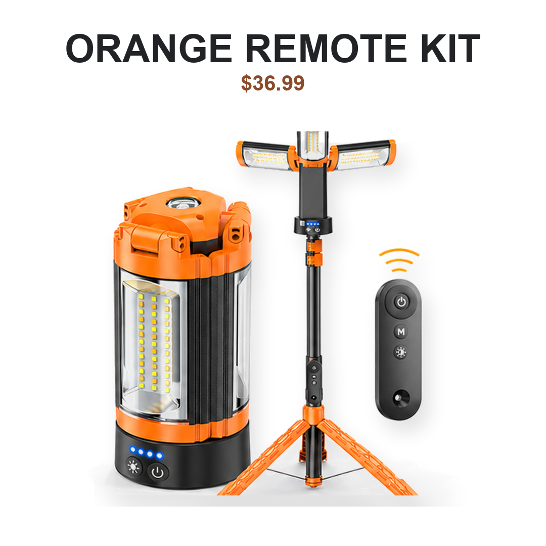 Orange camping lantern with 10000mAh + Remote