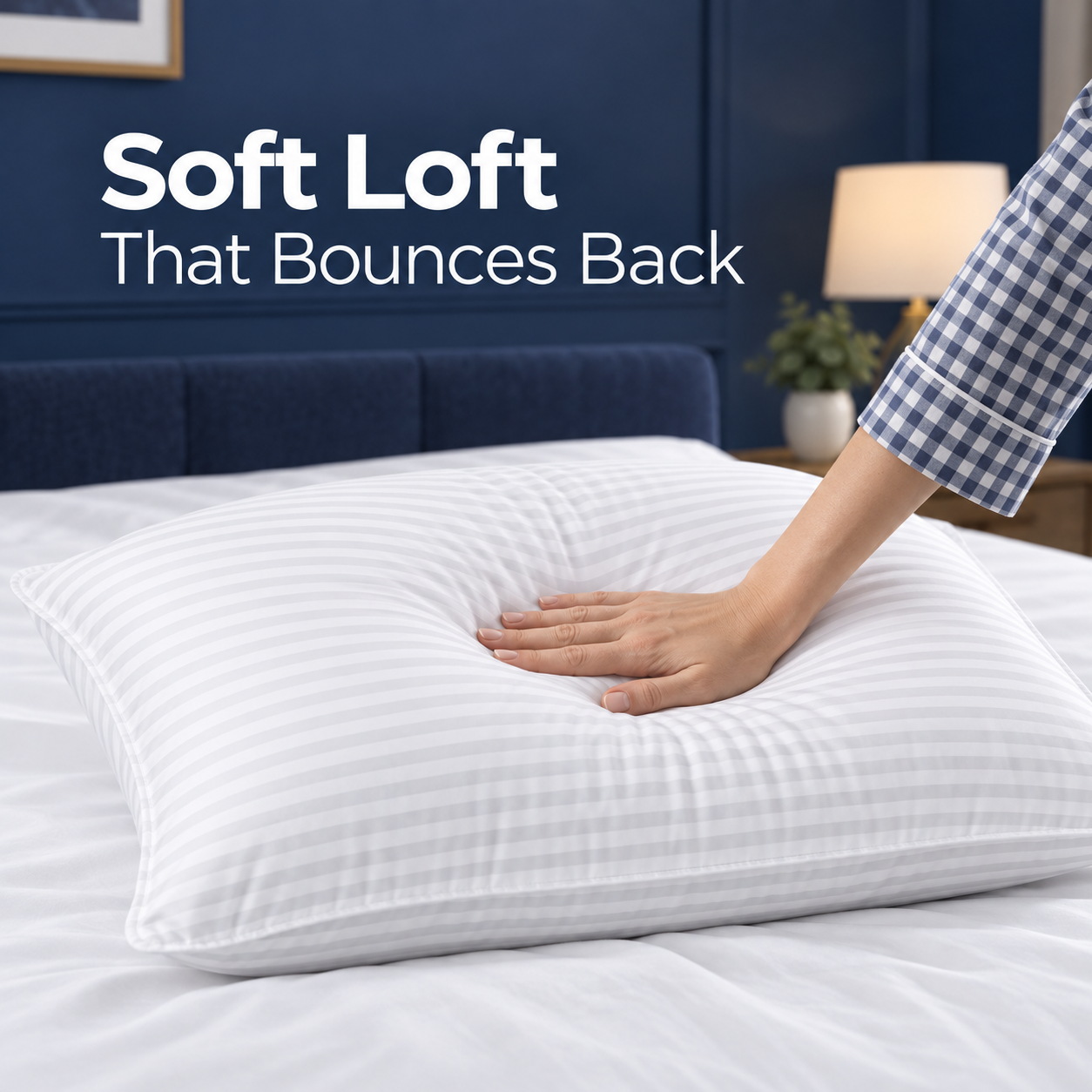 hand pressing soft polyester pillow loft