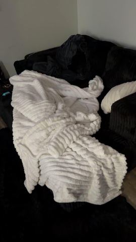 Customer photo for King Channel-Stripe Fleece Blanket Bundles