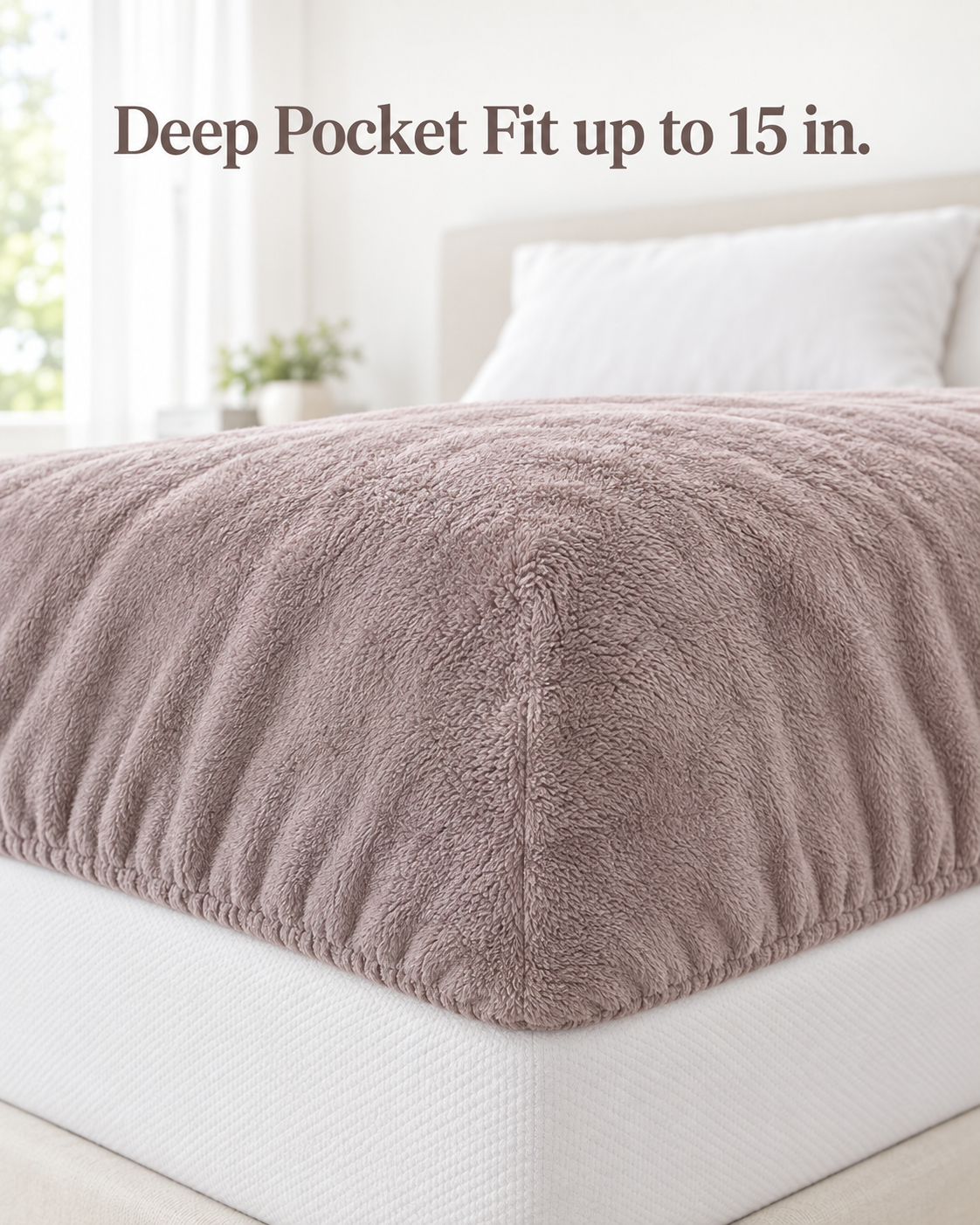 deep pocket fitted sheet corner fits mattresses up to 15 inches