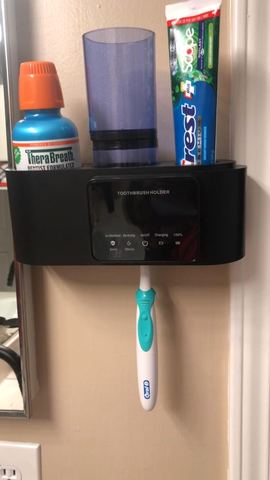 Customer photo for Wall Mounted Toothbrush Holder Sterilizer BOGO Bundle