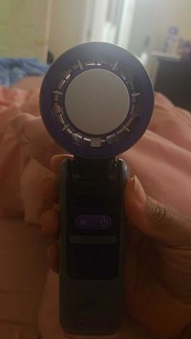 Customer photo for BOGO Handheld Cooling Fan, 5-Speed 4000mAh Rechargeable