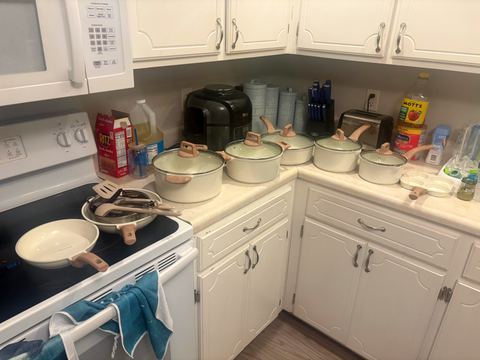 Customer photo for 25-Piece Ceramic Granite Cookware Set