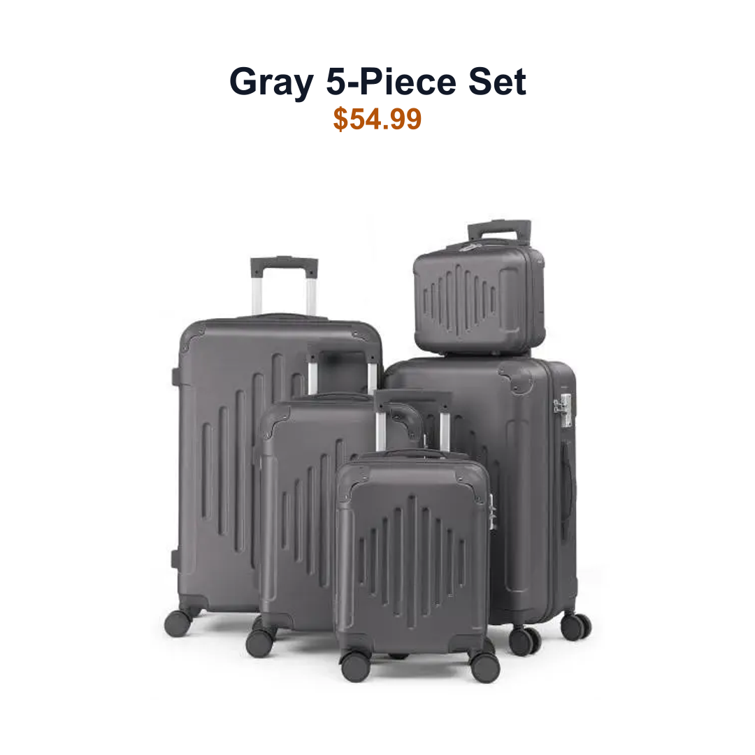 5-piece luggage SKU image for Gray