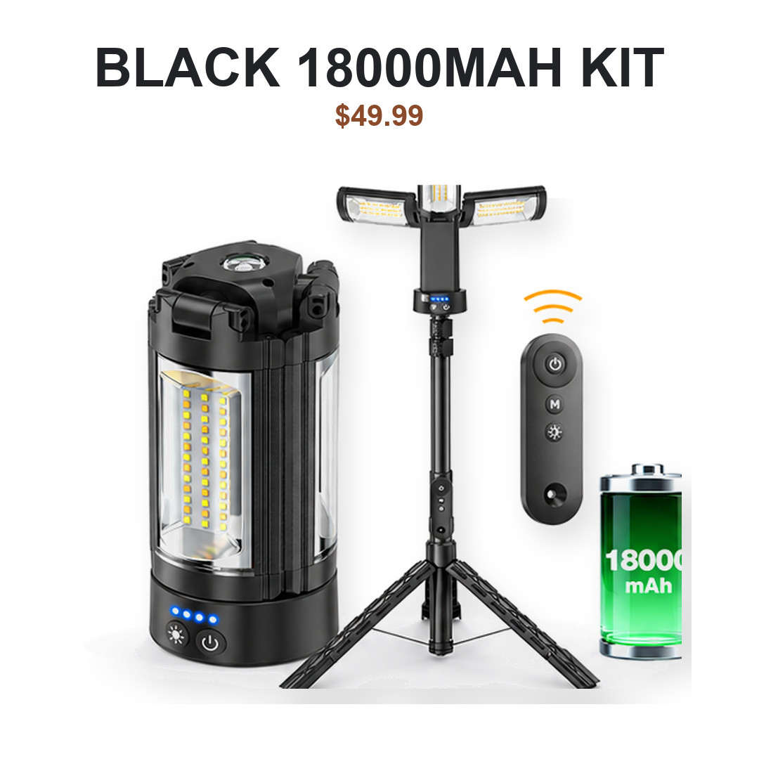 Black camping lantern with 18000mAh + Remote