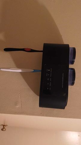 Customer photo for Wall Mounted Toothbrush Holder Sterilizer BOGO Bundle