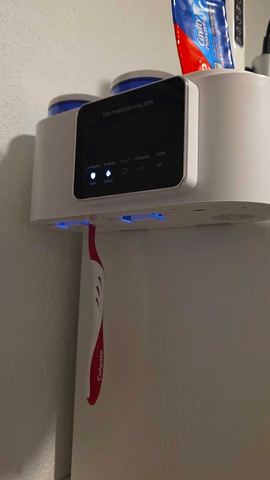 Customer photo for Wall Mounted Toothbrush Holder Sterilizer BOGO Bundle