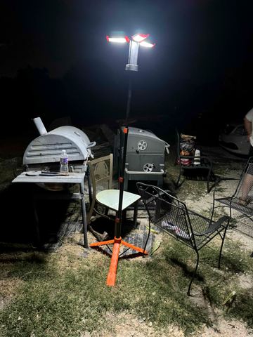 Customer photo for Rechargeable Tripod Camping Lantern with Remote