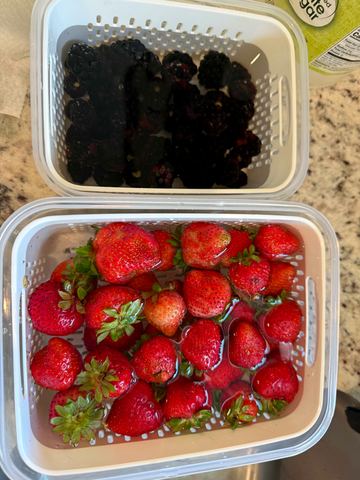 Customer photo for 5-Piece Fridge Organizer Containers - 2 Sets