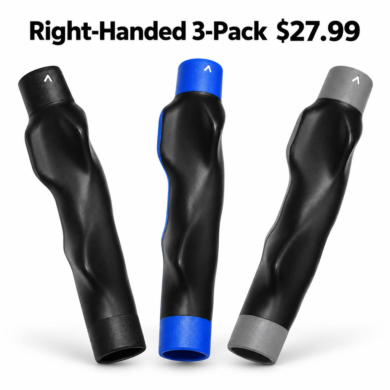 right handed three piece golf grip trainer bundle black blue and gray 27.99 USD