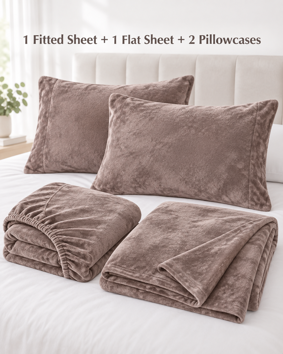 one fitted sheet one flat sheet and two pillowcases in one 4 piece set
