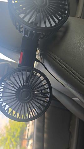 Customer photo for BOGO Dual-Head Car Fan with Desktop Base