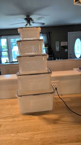 Customer photo for 5-Piece Fridge Organizer Containers - 2 Sets