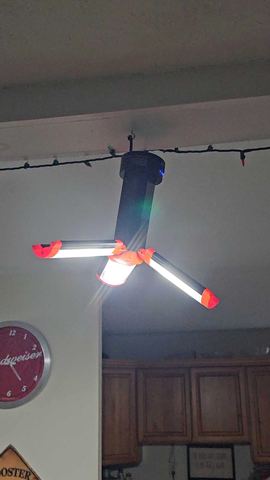 Customer photo for Rechargeable Tripod Camping Lantern with Remote