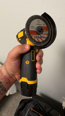 Customer photo for 12V Mini Cordless Angle Grinder BOGO