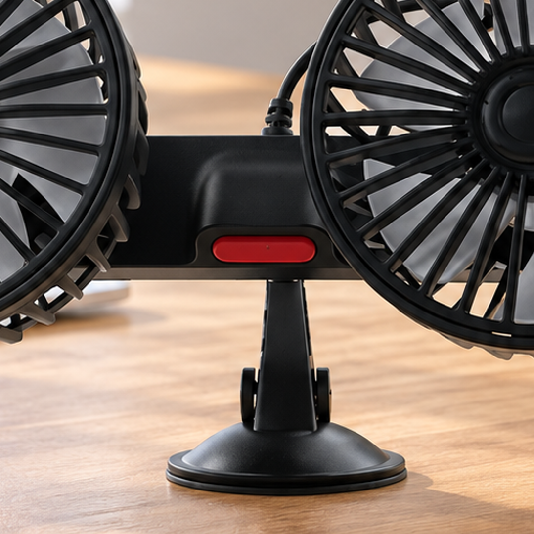 three speed airflow settings for dual head car fan