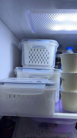 Customer photo for 5-Piece Fridge Organizer Containers - 2 Sets