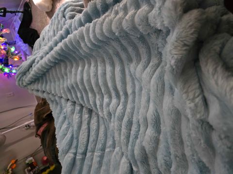 Customer photo for King Channel-Stripe Fleece Blanket Bundles
