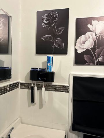 Customer photo for Wall Mounted Toothbrush Holder Sterilizer BOGO Bundle