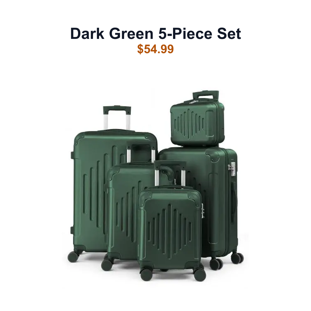 5-piece luggage SKU image for Dark Green